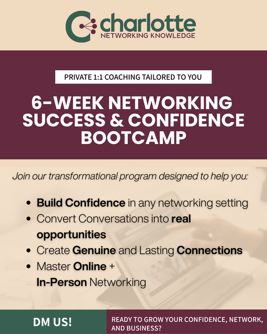 Virtual networking coaching session helping professionals build confidence, make meaningful connections, and grow their careers online.