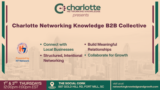Fort Mill B2B networking lunch with executives building strategic partnerships, referrals, and scalable growth in a structured, high-level business environment.