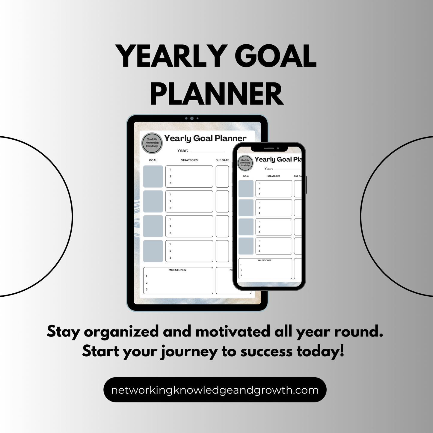 Yearly Goal Planner (Digital Planner)