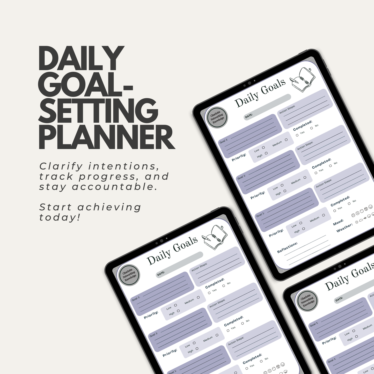 Daily Goal Setting Planner (Digital Planner)