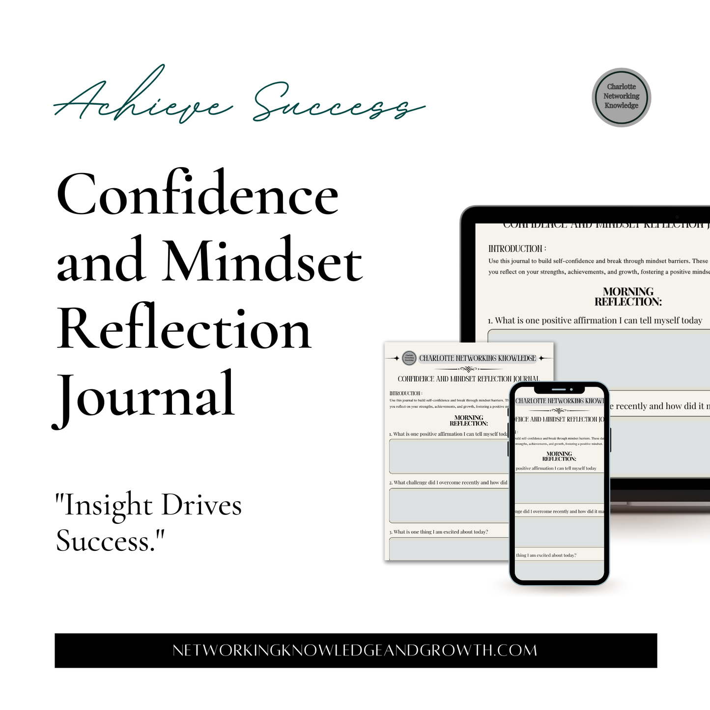 Daily Confidence and Mindset Reflection Journal (Digital Journal)