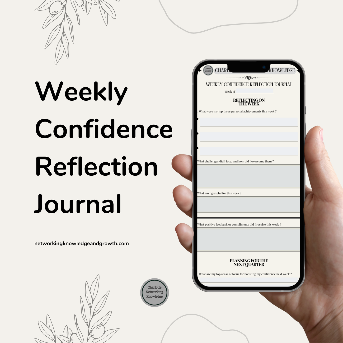 Weekly Confidence Reflection Journal (Digital Journal)