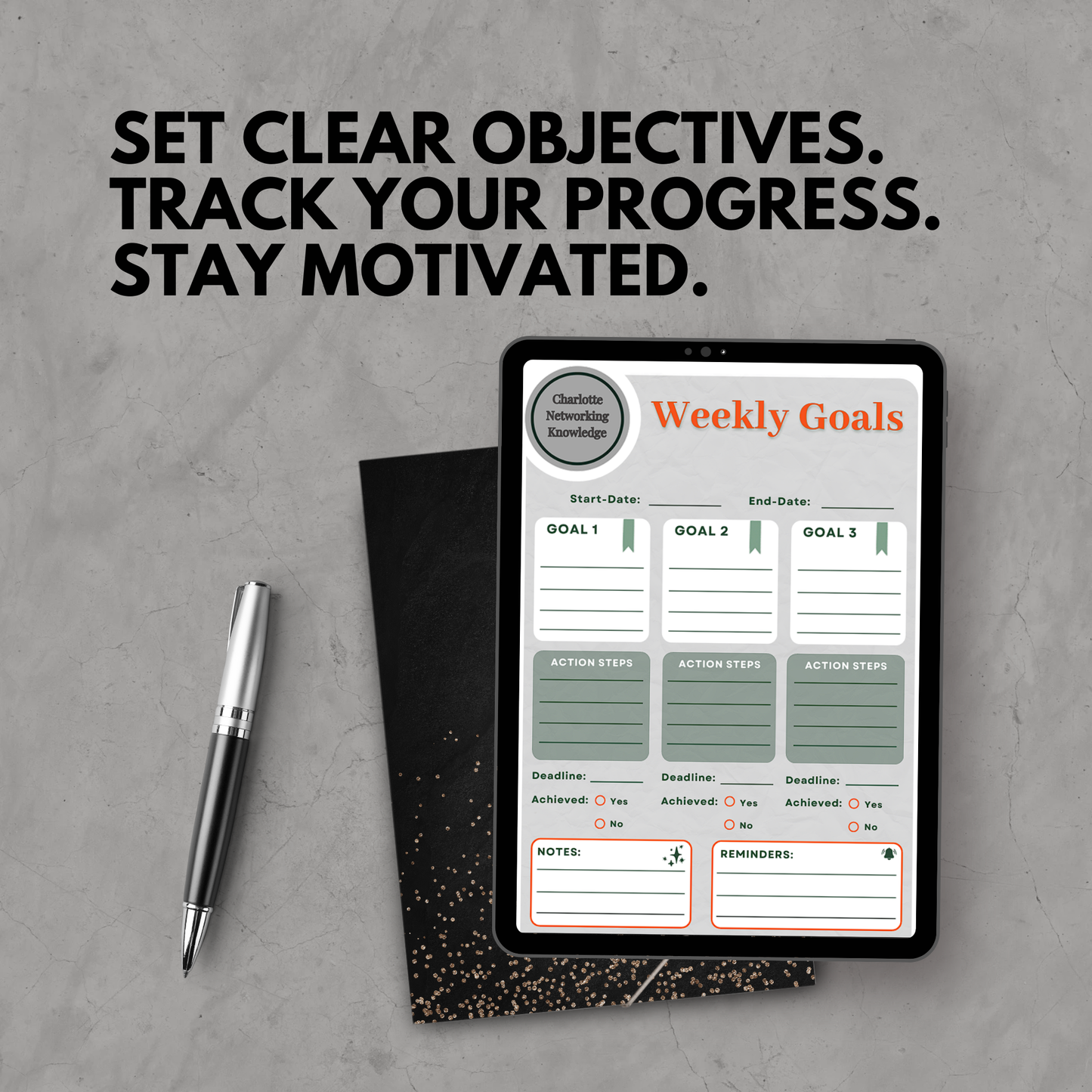 Weekly Goal Planner (Digital Goal Setting Planner)