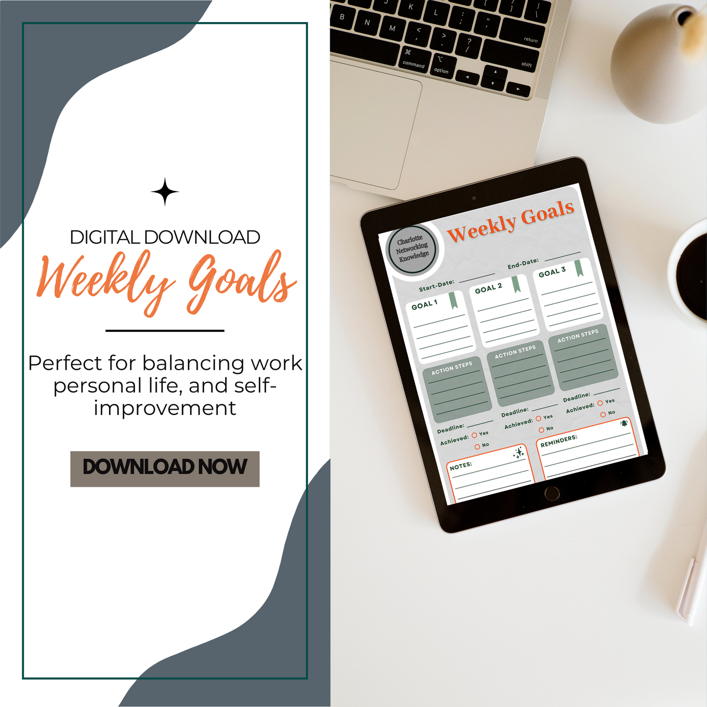 Weekly Goal Planner (Digital Goal Setting Planner)