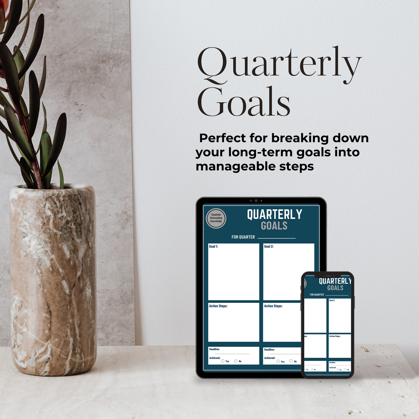 Quarterly Goal-Setting Template (Digital Template)