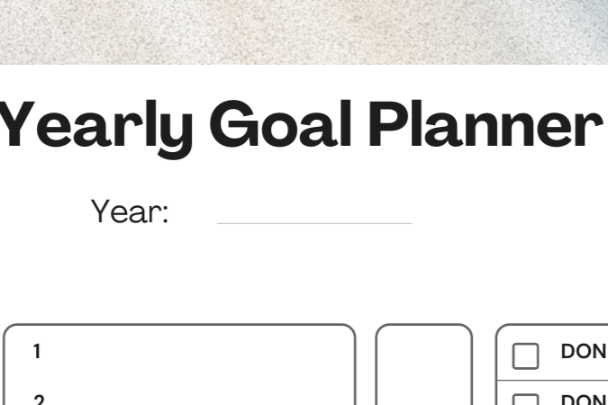 Yearly Goal Planner (Digital Planner)